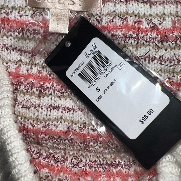 NWT GUESS Pink White Amy Tweed Cropped Tank Top Medium & Mini Skirt Small Set! - Picture 12 of 16